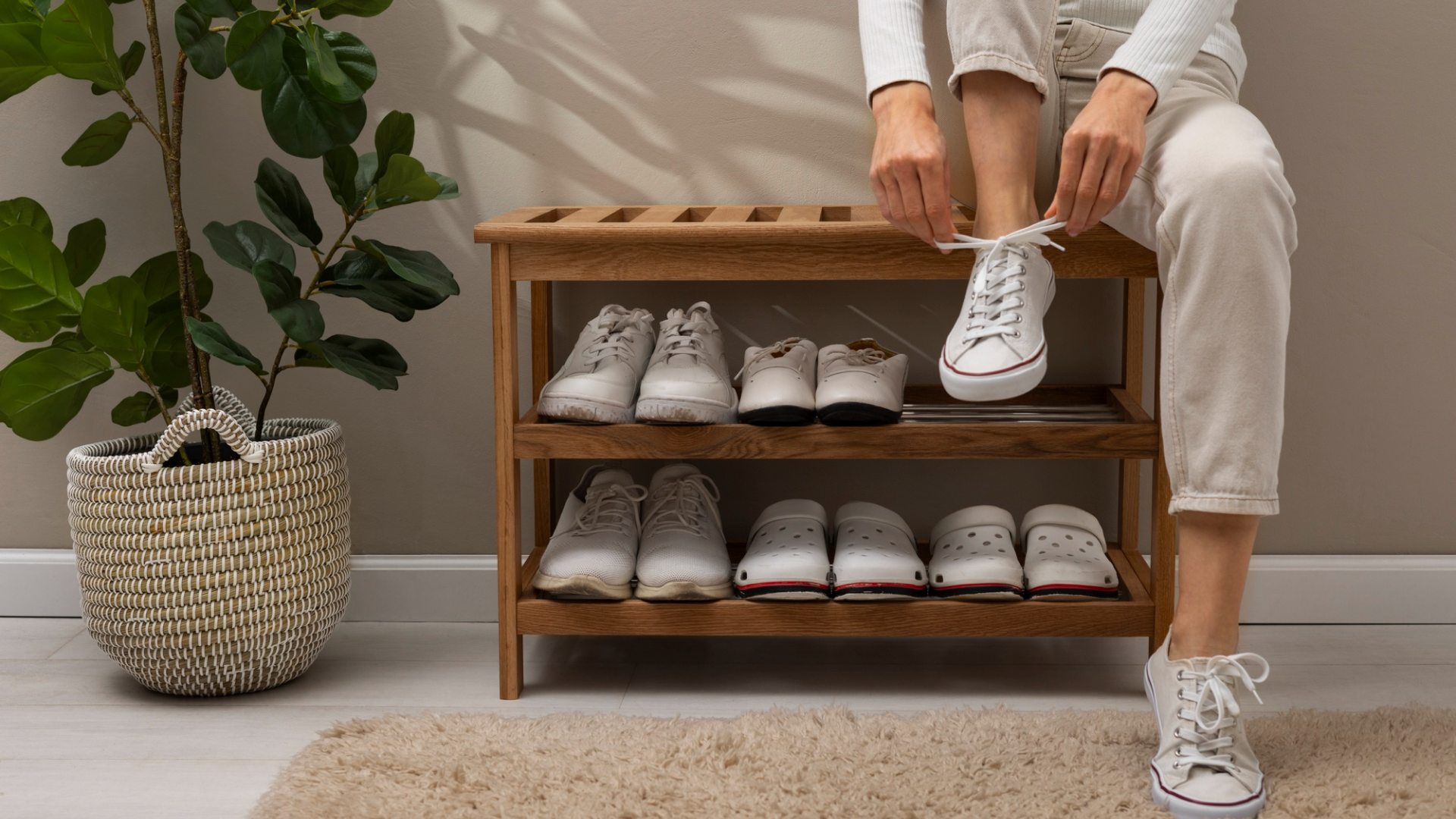 Wooden Shoe Cabinet